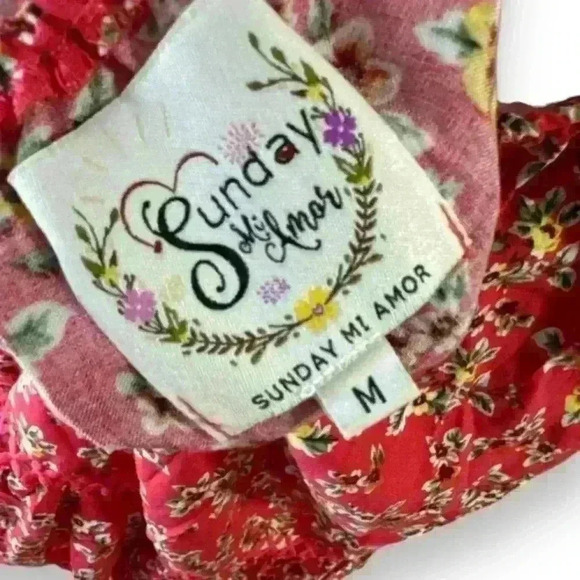 Sunday Mi Amor Floral Halter Dress Size Medium - Picture 7 of 7